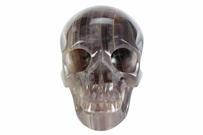 Realistic, Banded Purple Fluorite Skull #382023